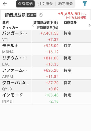 10/21の持ち株推移