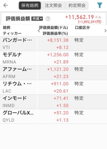 10/26の持ち株推移