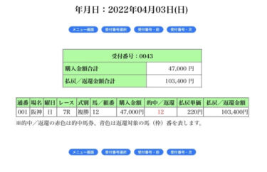 昨日の神コロガシ結果